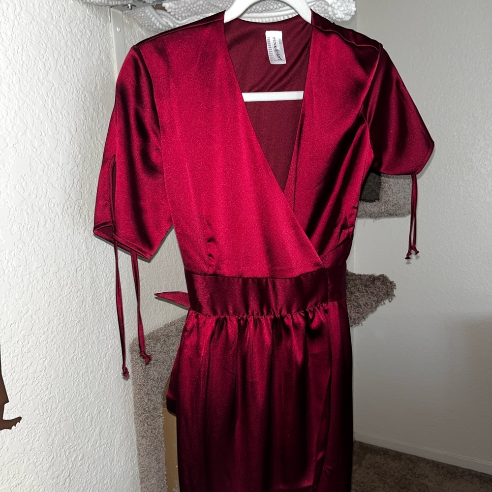 Burgundy Wrap Dress